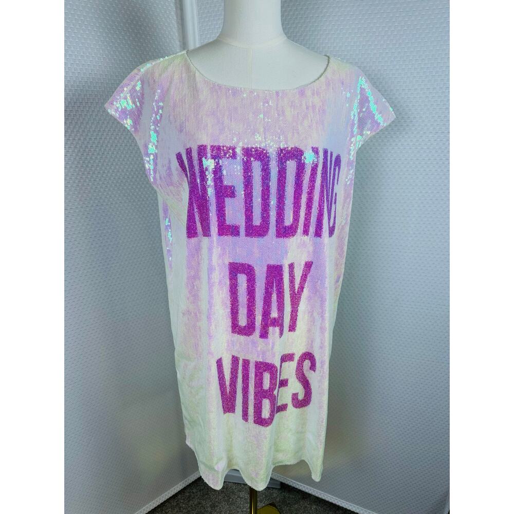 Hayley Paige Sequin Wedding Day Vibes Dress Shower Bachelorette Party XL￼ - Picture 9 of 10